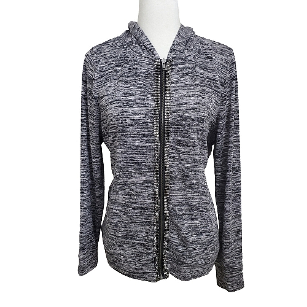 Juicy Couture Space Dye Embellished Zip Up Hoodie Jacket